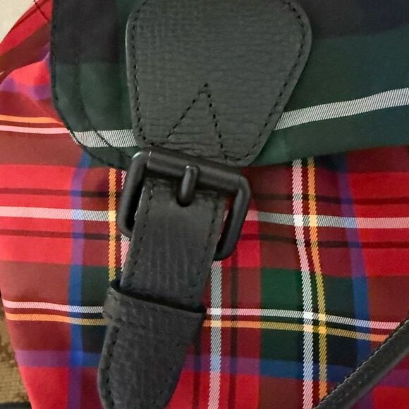 Vintage Burberry patchwork tartan rucksack backpack with leather details NWOT - Picture 12 of 16